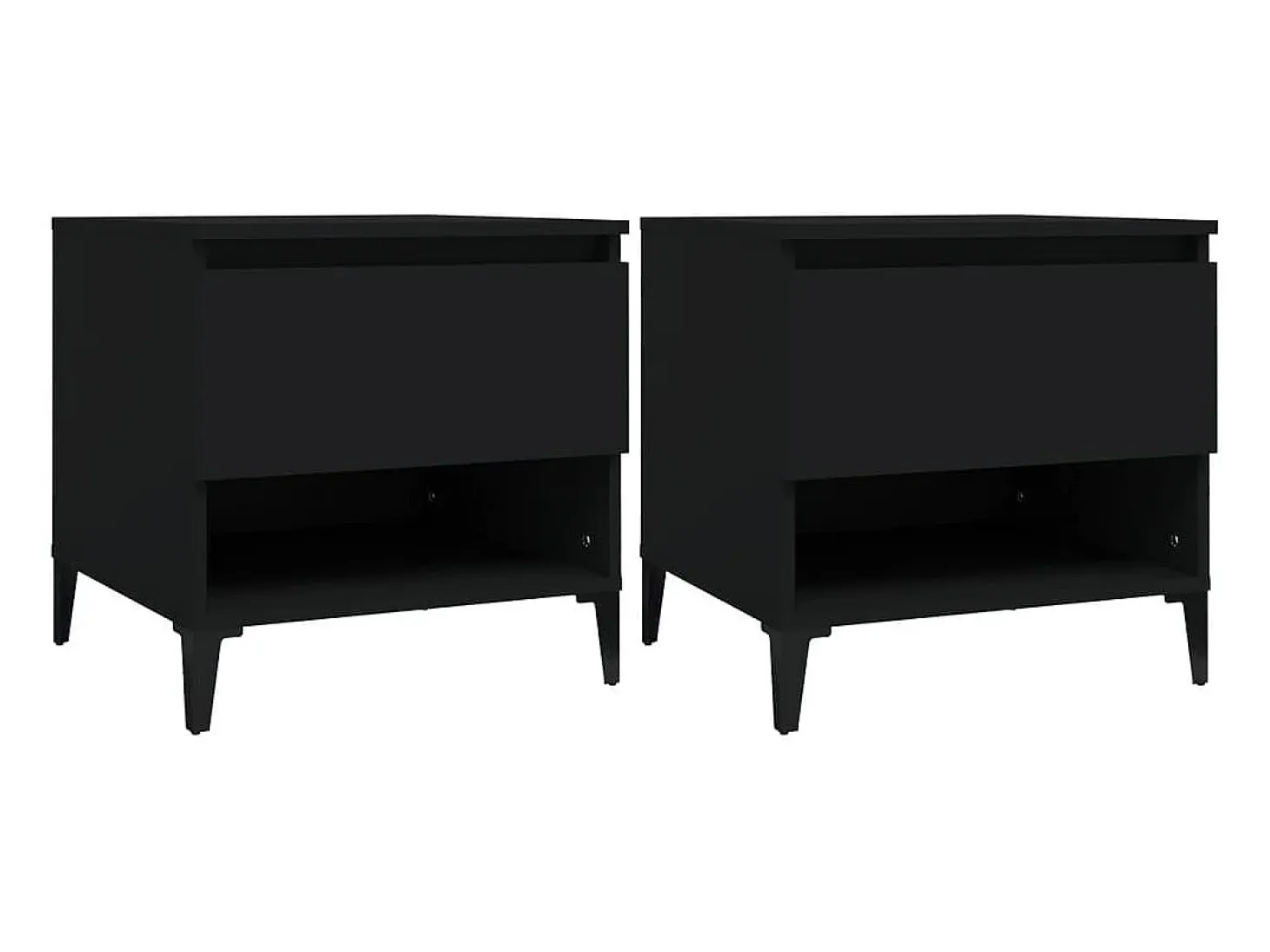 Mesas auxiliares 2 uds madera contrachapada negro 50x46x50 cm