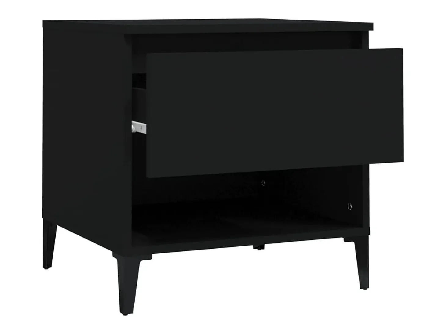 Mesas auxiliares 2 uds madera contrachapada negro 50x46x50 cm