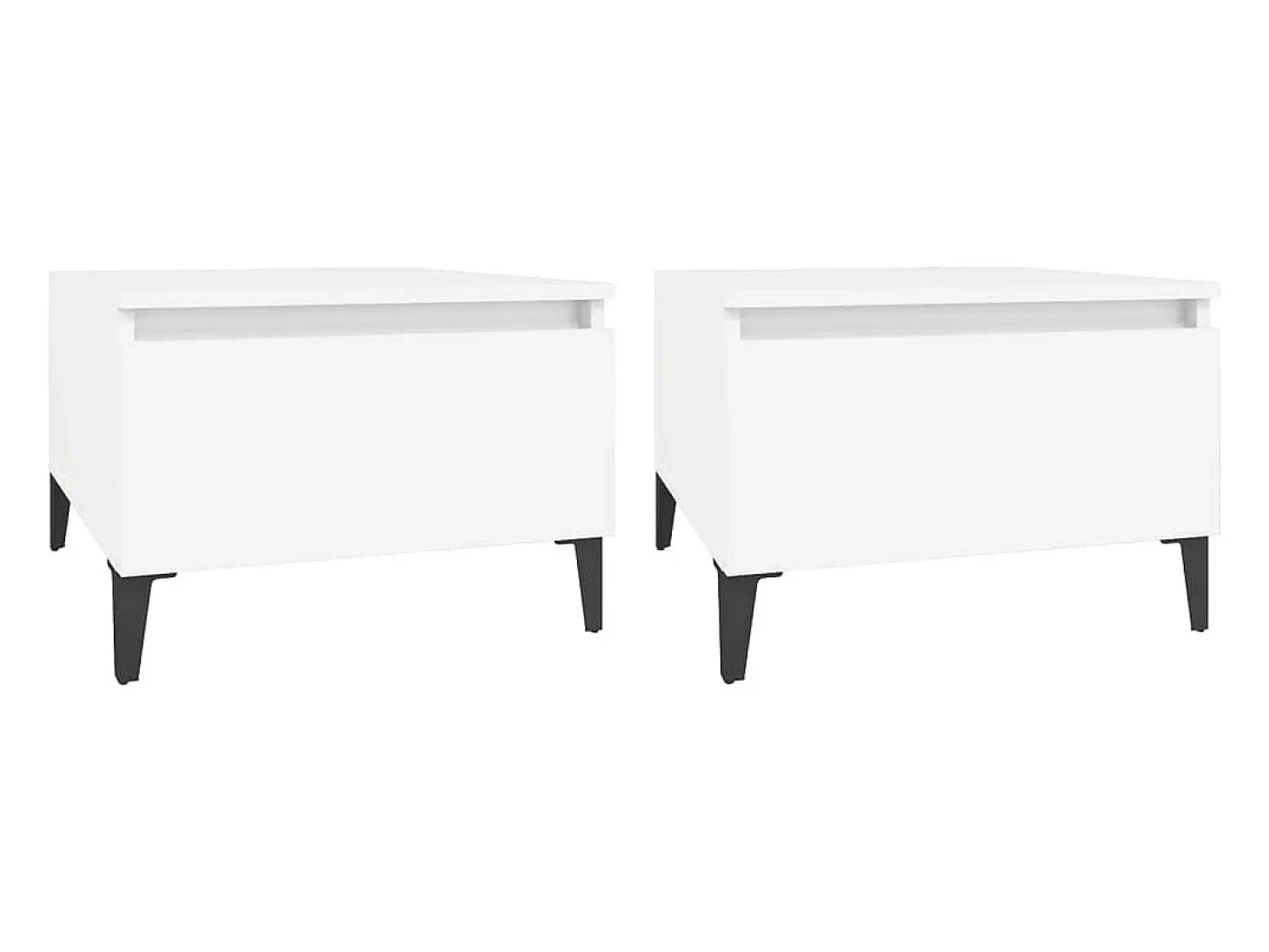 Mesas auxiliares 2 uds madera contrachapada blanco 50x46x35 cm