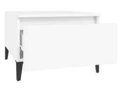 Mesas auxiliares 2 uds madera contrachapada blanco 50x46x35 cm