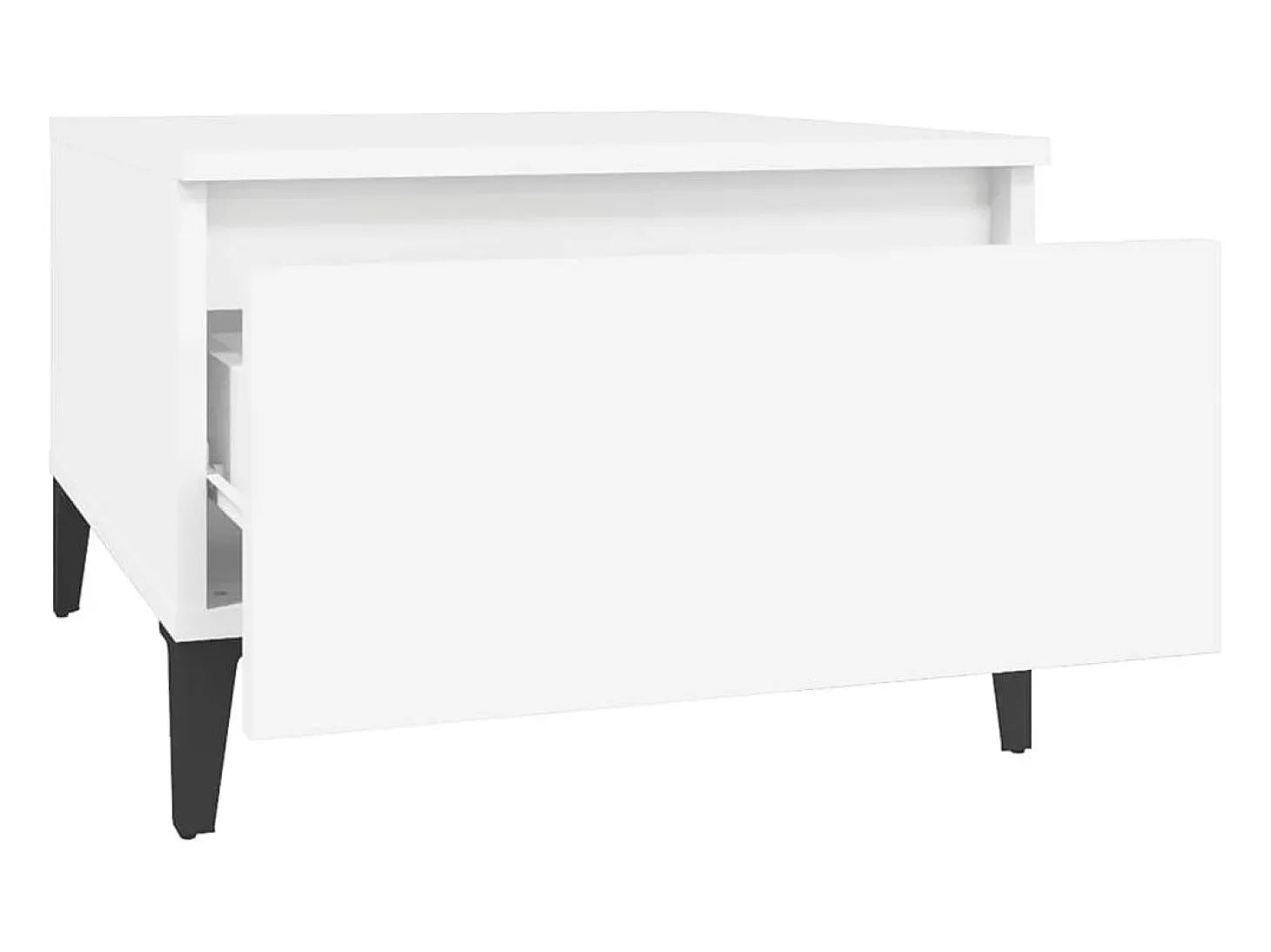 Mesas auxiliares 2 uds madera contrachapada blanco 50x46x35 cm