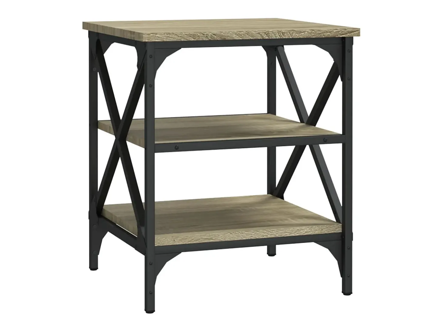Mesas auxiliares 2 uds madera roble Sonoma 40x42x50 cm