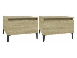 Mesas auxiliares 2 uds madera roble Sonoma 50x46x35 cm