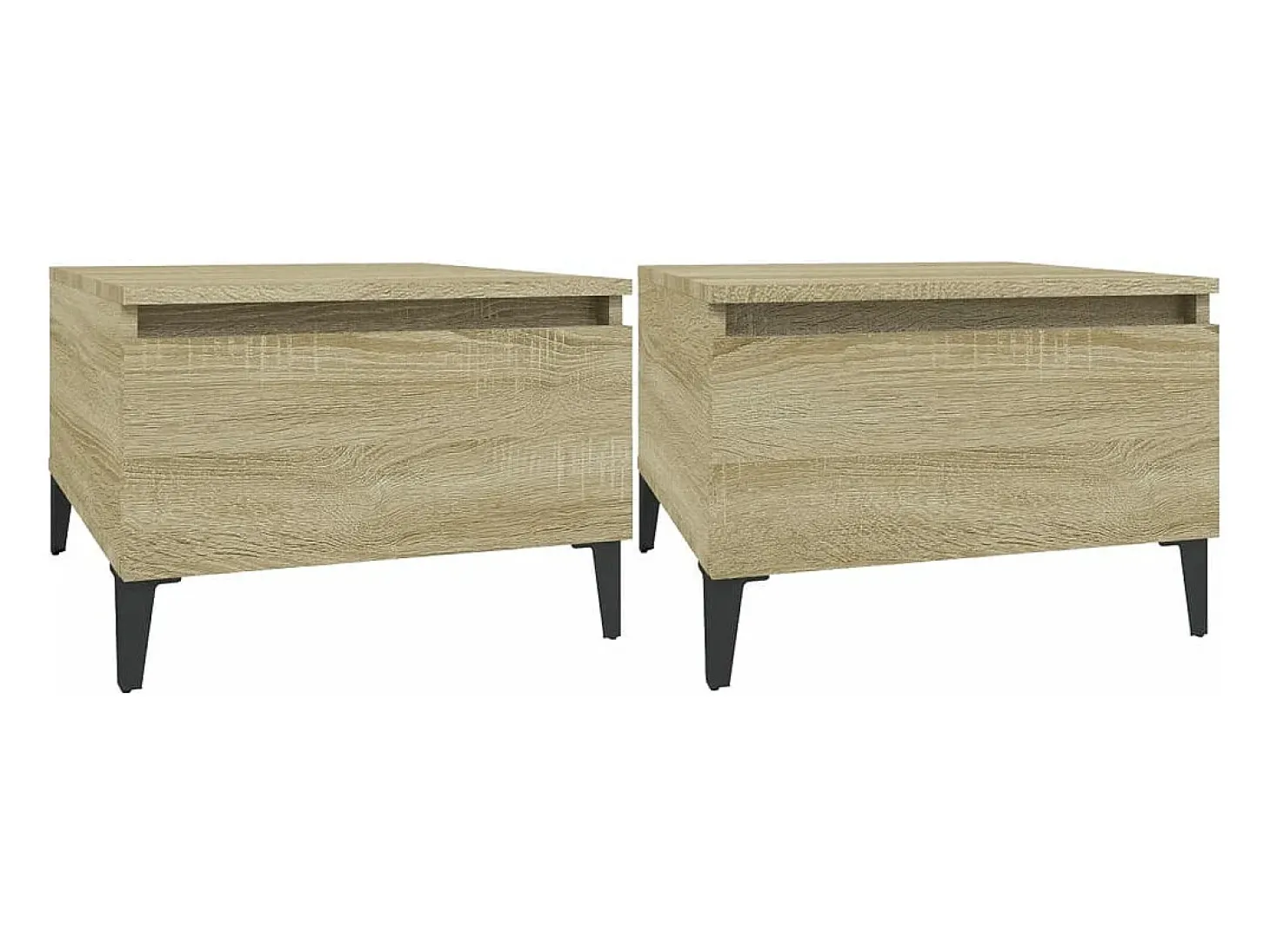 Mesas auxiliares 2 uds madera roble Sonoma 50x46x35 cm
