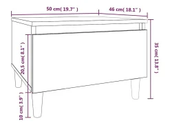 Mesas auxiliares 2 uds madera contrachapada blanco 50x46x35 cm