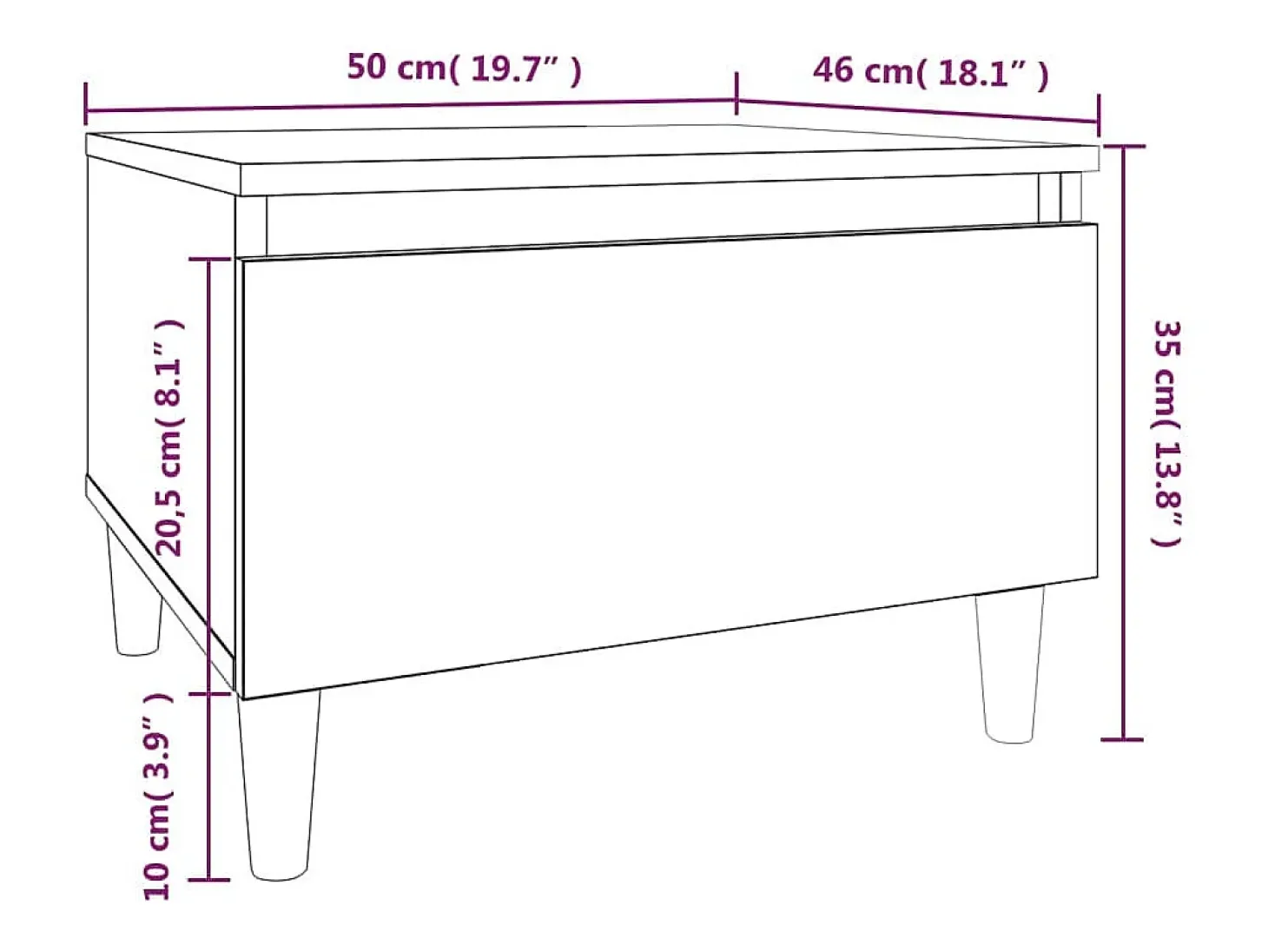 Mesas auxiliares 2 uds madera contrachapada blanco 50x46x35 cm
