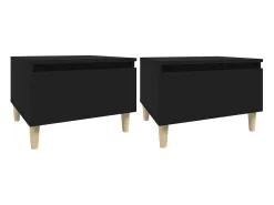 Mesas auxiliares 2 unidades madera contrachapada negro 50x46x35 cm