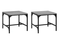 Mesas auxiliares 2 unidades contrachapada gris Sonoma 40x40x35 cm