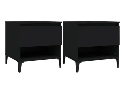 Mesas auxiliares 2 unidades madera contrachapada negro 50x46x50 cm