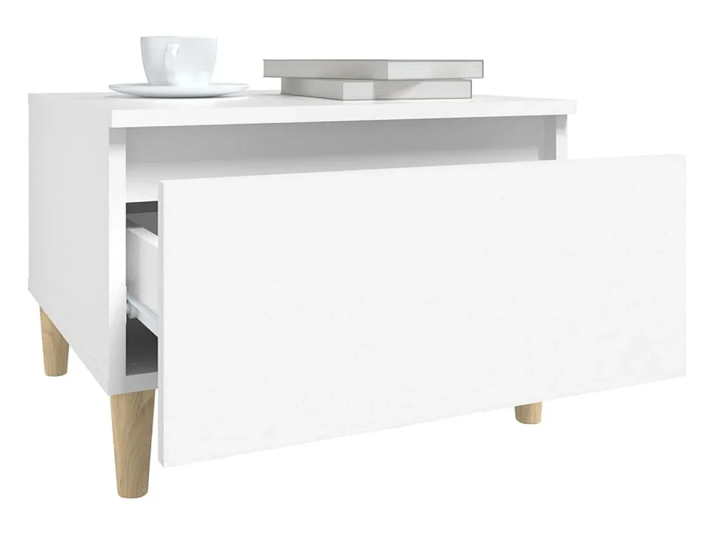 Mesas auxiliares 2 unidades madera contrachapada blanco 50x46x35 cm