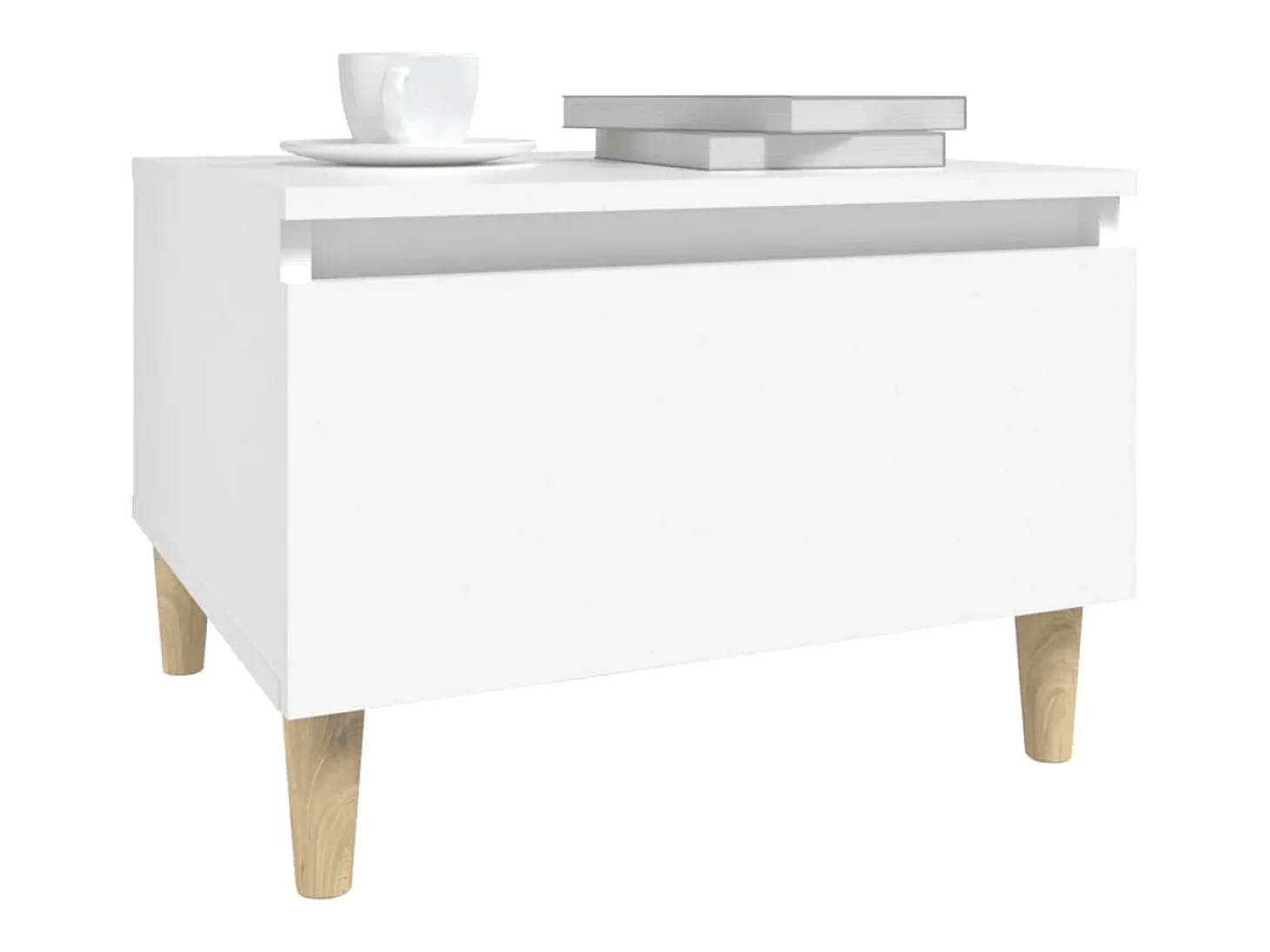 Mesas auxiliares 2 unidades madera contrachapada blanco 50x46x35 cm