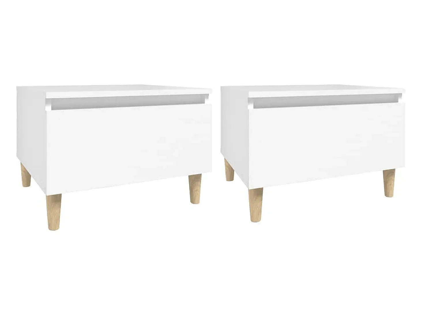 Mesas auxiliares 2 unidades madera contrachapada blanco 50x46x35 cm