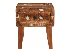 Mesas auxiliares con cajón Multicolor madera maciza reciclada