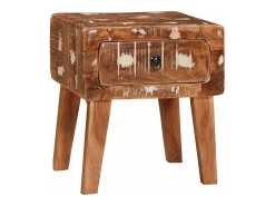 Mesas auxiliares con cajón Multicolor madera maciza reciclada