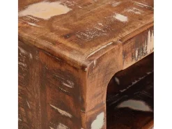 Mesas auxiliares con estante Multicolor madera maciza reciclada