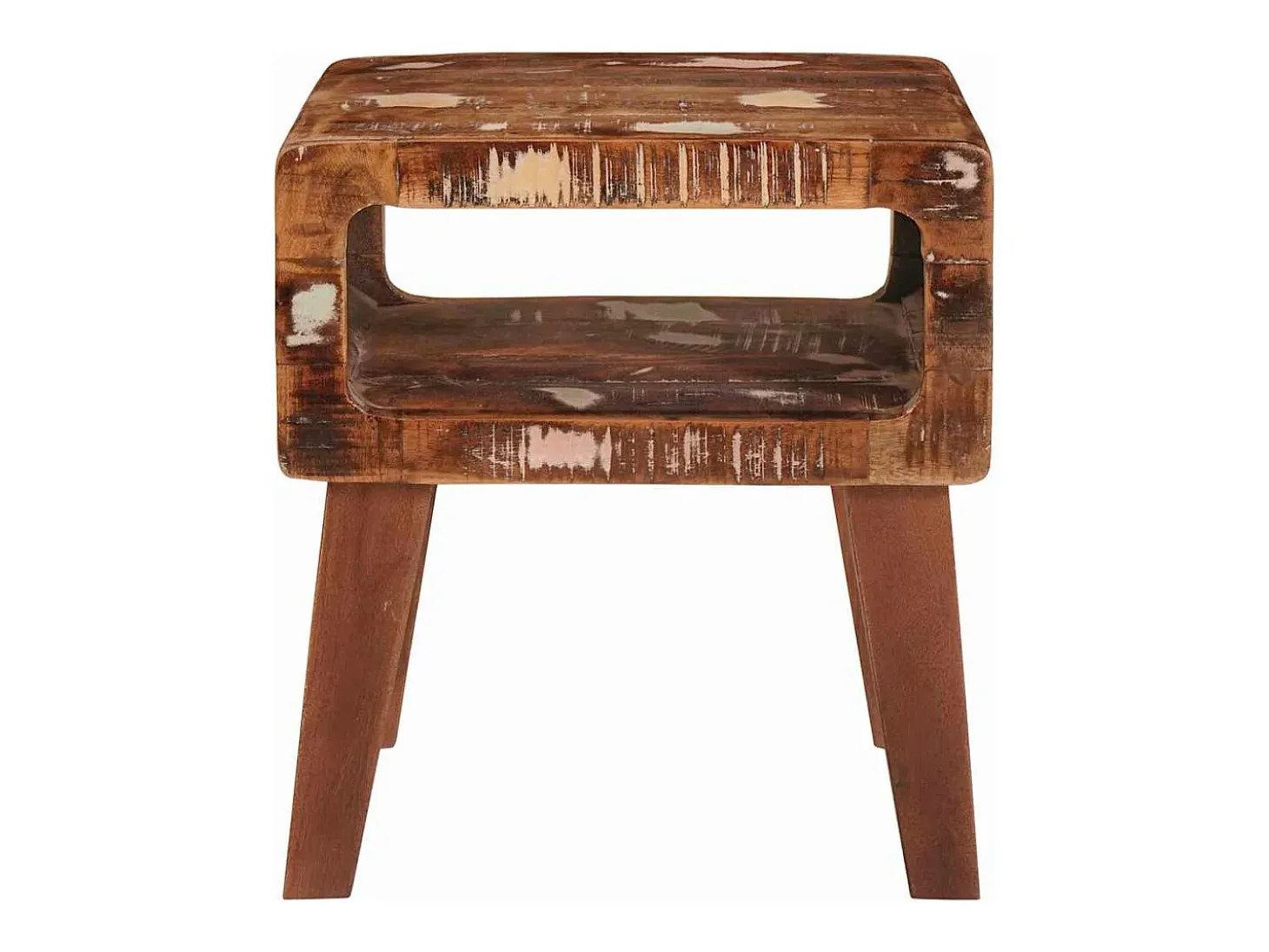 Mesas auxiliares con estante Multicolor madera maciza reciclada