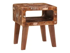 Mesas auxiliares con estante Multicolor madera maciza reciclada