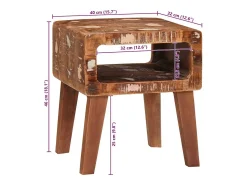 Mesas auxiliares con estante Multicolor madera maciza reciclada