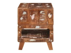 Mesas auxiliares con estante Multicolor madera maciza reciclada
