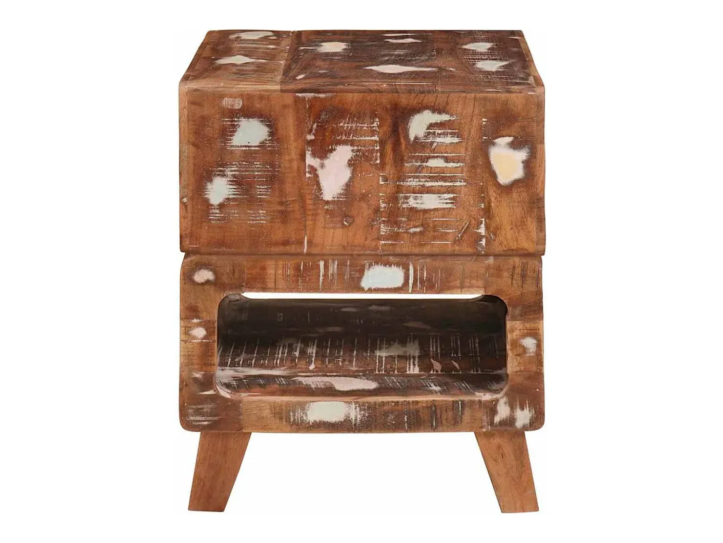 Mesas auxiliares con estante Multicolor madera maciza reciclada