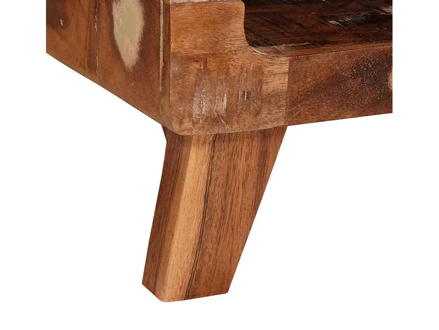 Mesas auxiliares con estante Multicolor madera maciza reciclada