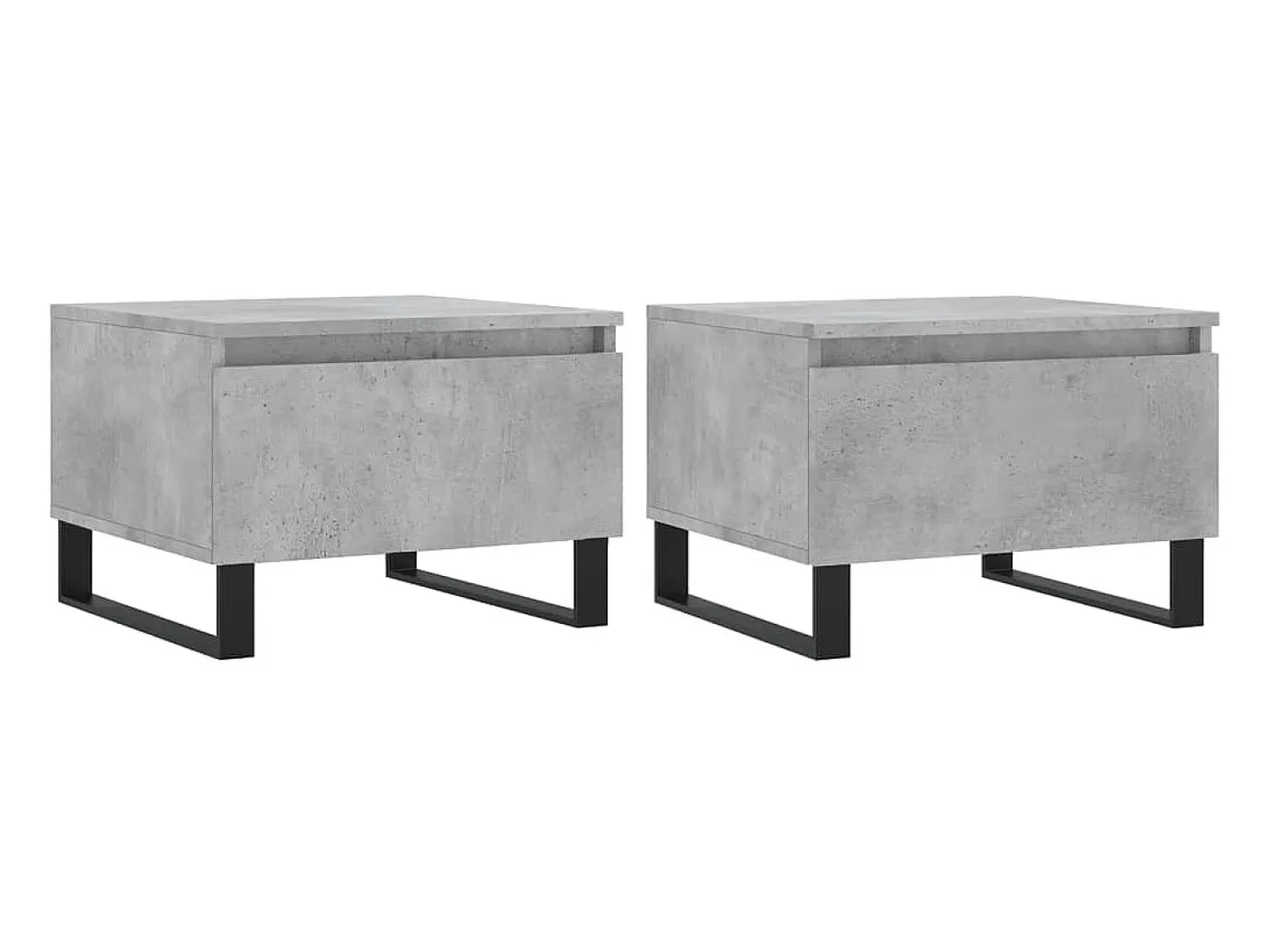 Mesas centro 2 uds madera ingeniería gris hormigón 50x46x35 cm ES33017