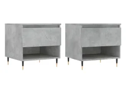 Mesas centro 2 uds madera ingeniería gris hormigón 50x46x50 cm ES62100
