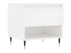 Mesas centro 2 uds madera ingeniería blanco brillo 50x46x50 cm ES68384