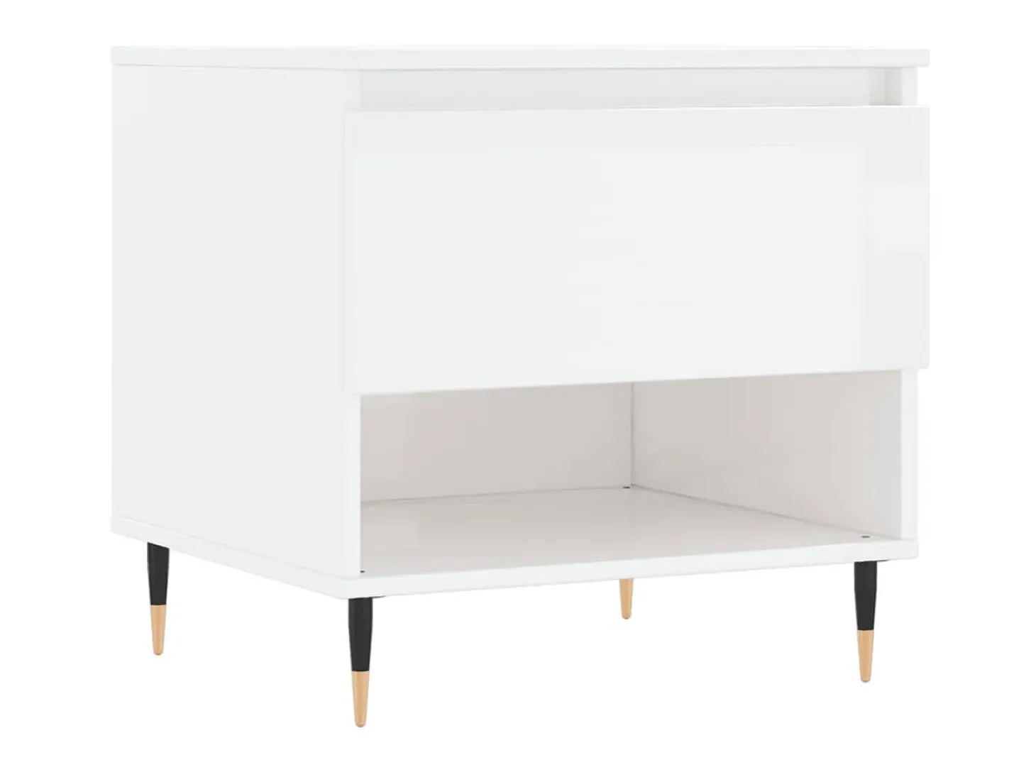 Mesas centro 2 uds madera ingeniería blanco brillo 50x46x50 cm ES68384