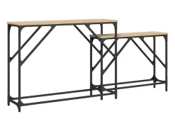 Mesas consola apilables 2 piezas madera ingeniería roble Sonoma