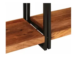 Mesas consola con cajón 2 piezas Marrón Madera de Acacia Sólida