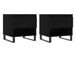 Mesas de centro 2 uds madera de ingeniería negro 50x46x50 cm ES96308