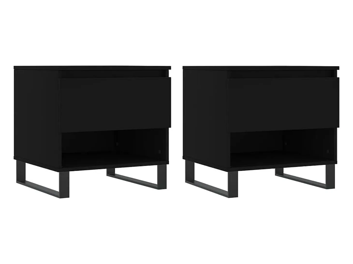 Mesas de centro 2 uds madera de ingeniería negro 50x46x50 cm ES96308