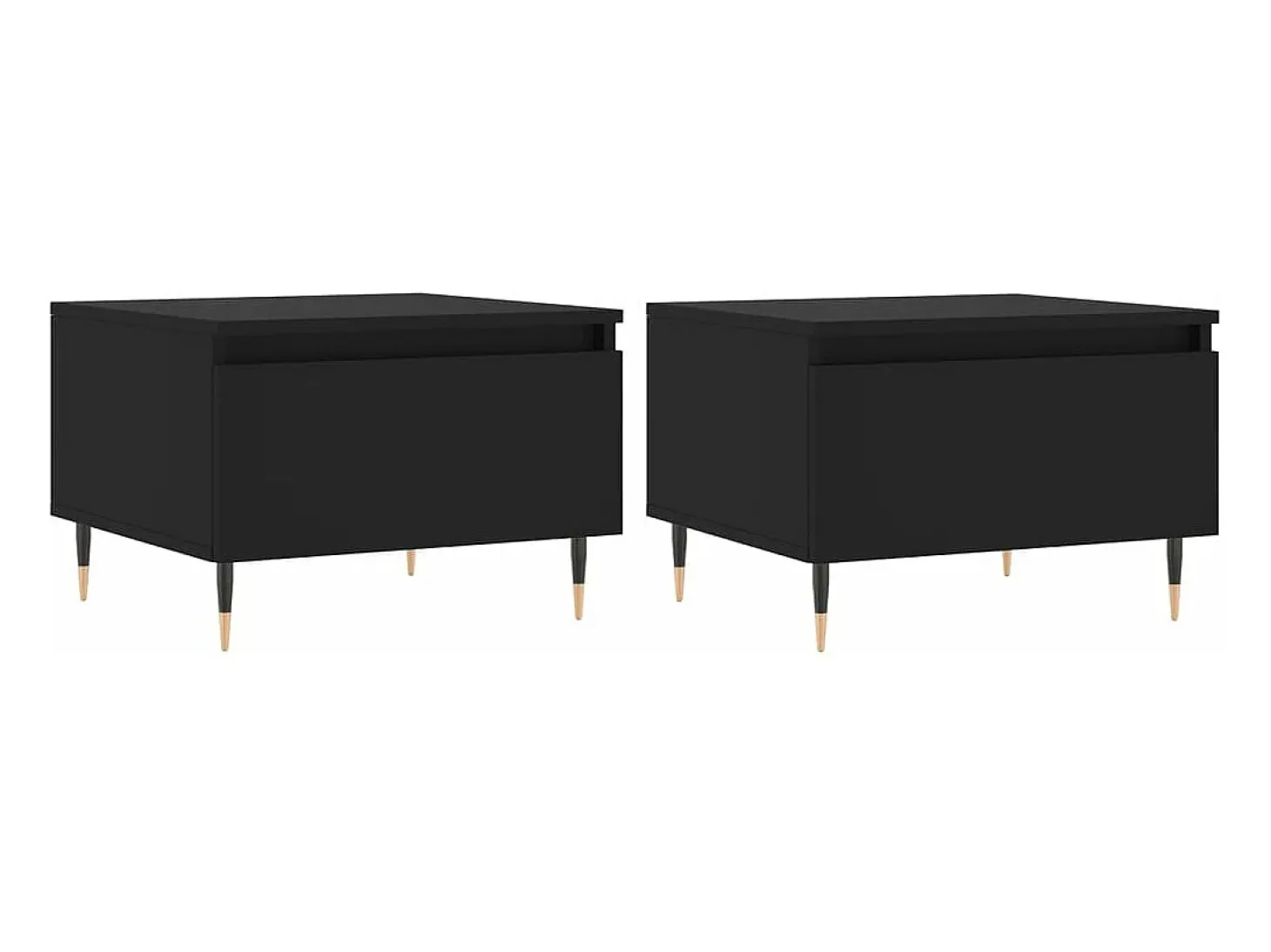 Mesas de centro 2 unidades madera de ingeniería negro 50x46x35 cm