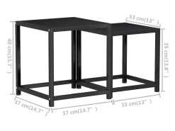 Mesas de centro 2 unidades MDF negro