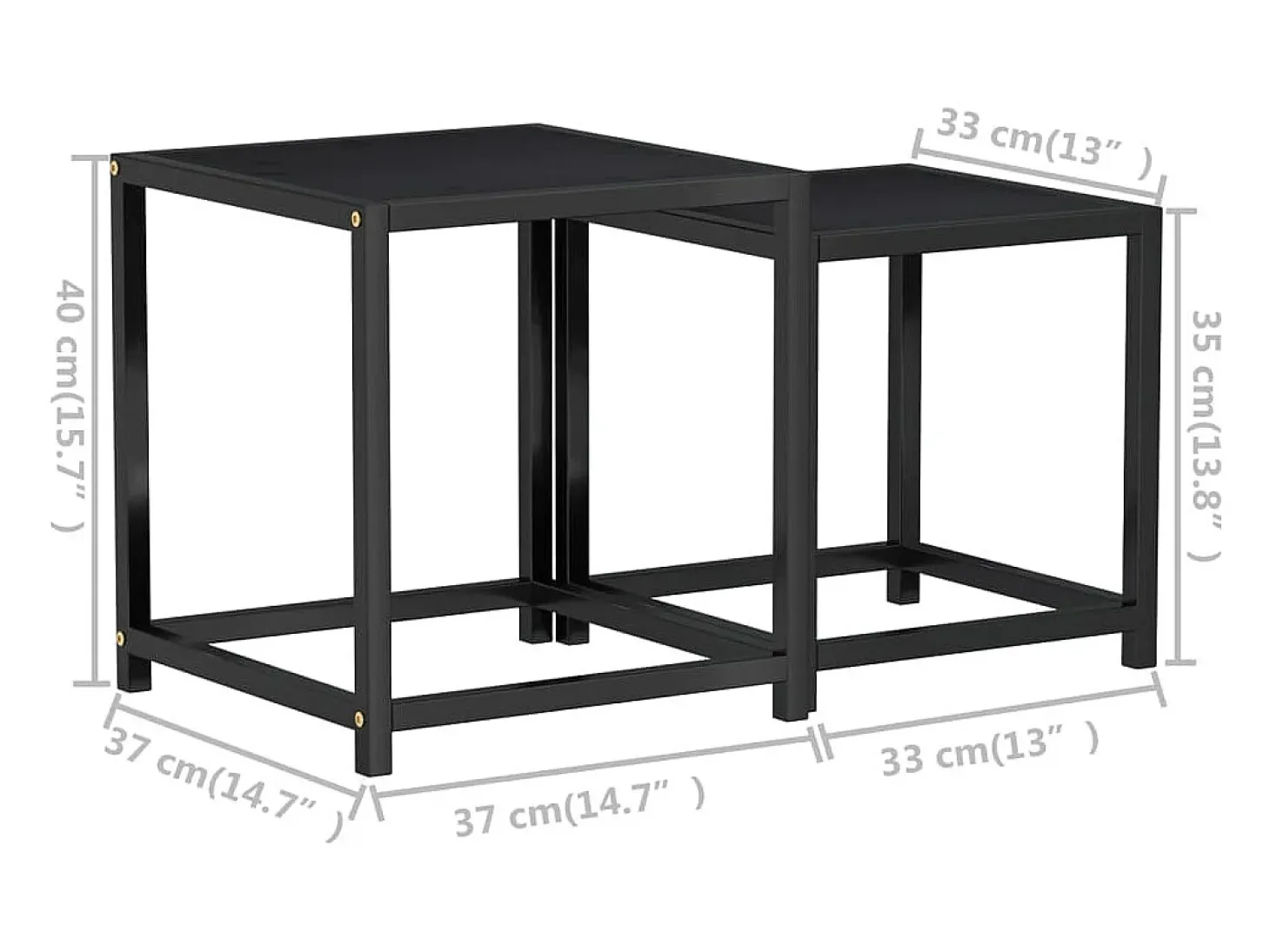 Mesas de centro 2 unidades MDF negro
