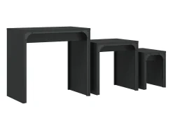 Mesas de centro apilables 3 piezas madera de ingeniería negro
