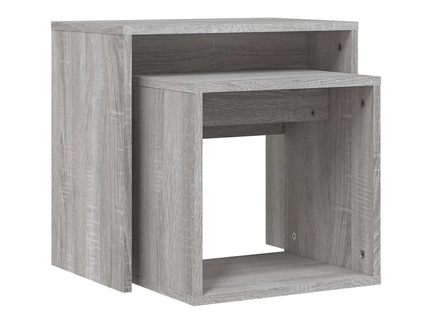 Mesas de centro apilables 2 piezas madera ingeniería gris Sonoma
