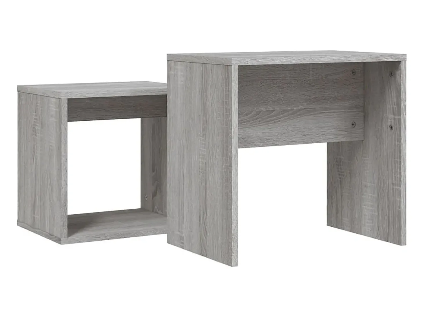 Mesas de centro apilables 2 piezas madera ingeniería gris Sonoma