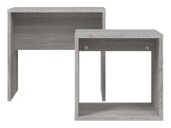 Mesas de centro apilables 2 piezas madera ingeniería gris Sonoma