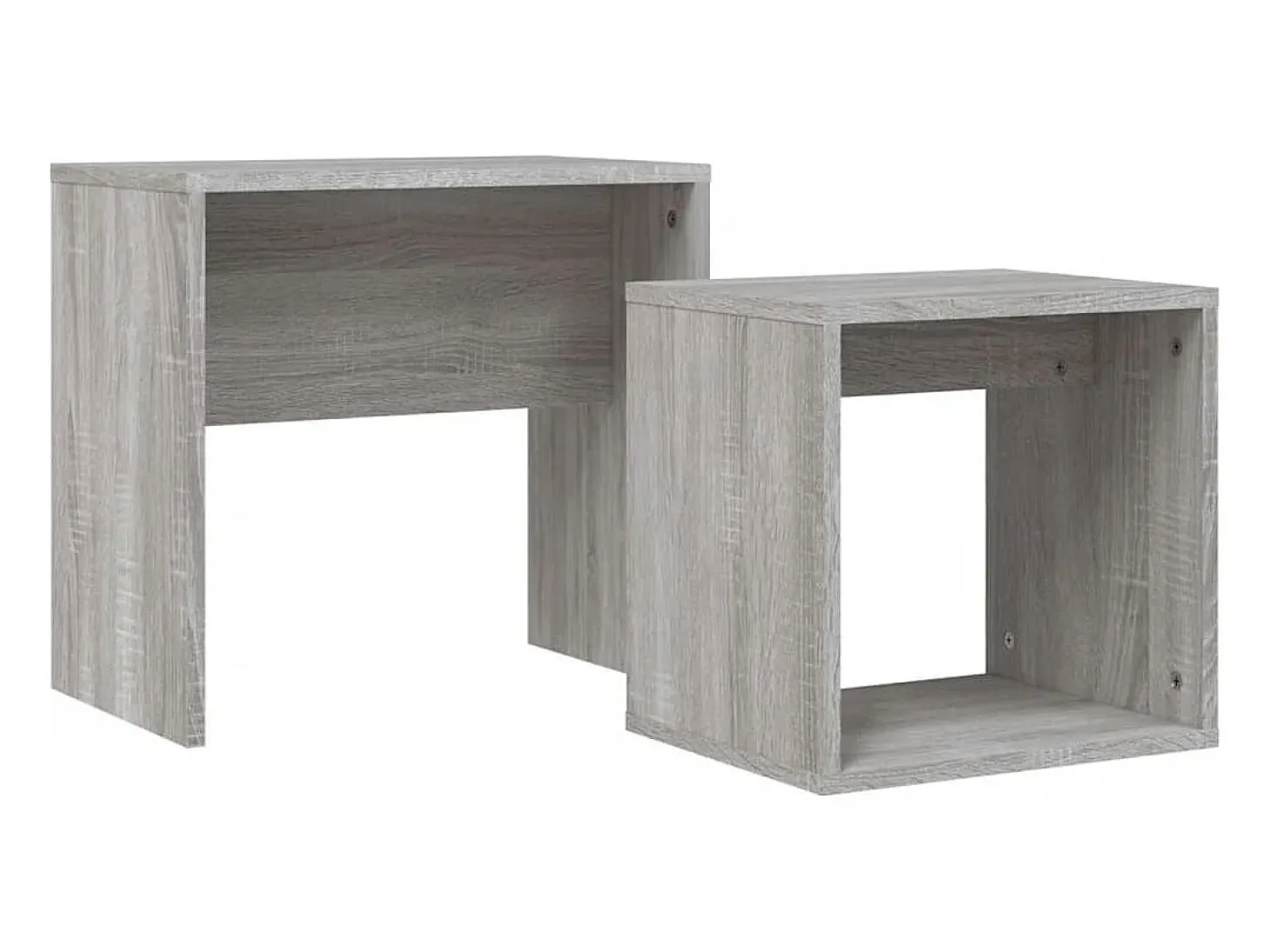 Mesas de centro apilables 2 piezas madera ingeniería gris Sonoma