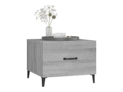 Mesas de centro con patas metal 2 uds gris sonoma 50x50x40 cm ES18671