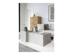 Mesas de centro cuadradas PRAGUE – Efecto mármol beige