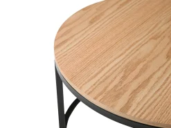Mesas de centro nido en MDF y cristal templado - Transparente y natural - REMINA