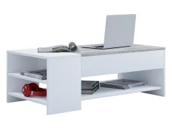Mesas Tindus Blanco / óptica de hormigón AL. 35 x AN. 100 x P. 50 cm