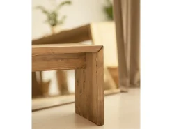 Mesita / Taburete de madera maciza en tono roble oscuro de 45x50cm - TELVA - DECOWOOD