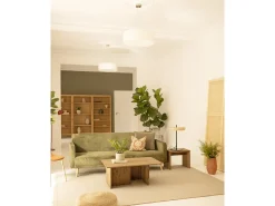 Mesita / Taburete de madera maciza en tono roble oscuro de 45x50cm - TELVA - DECOWOOD