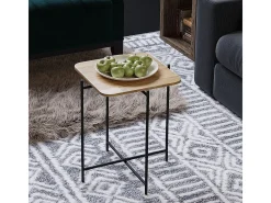 Mesita auxiliar cuadrada con patas de metal H56 cm - JAMIE