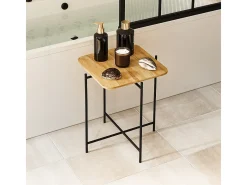Mesita auxiliar cuadrada con patas de metal H56 cm - JAMIE