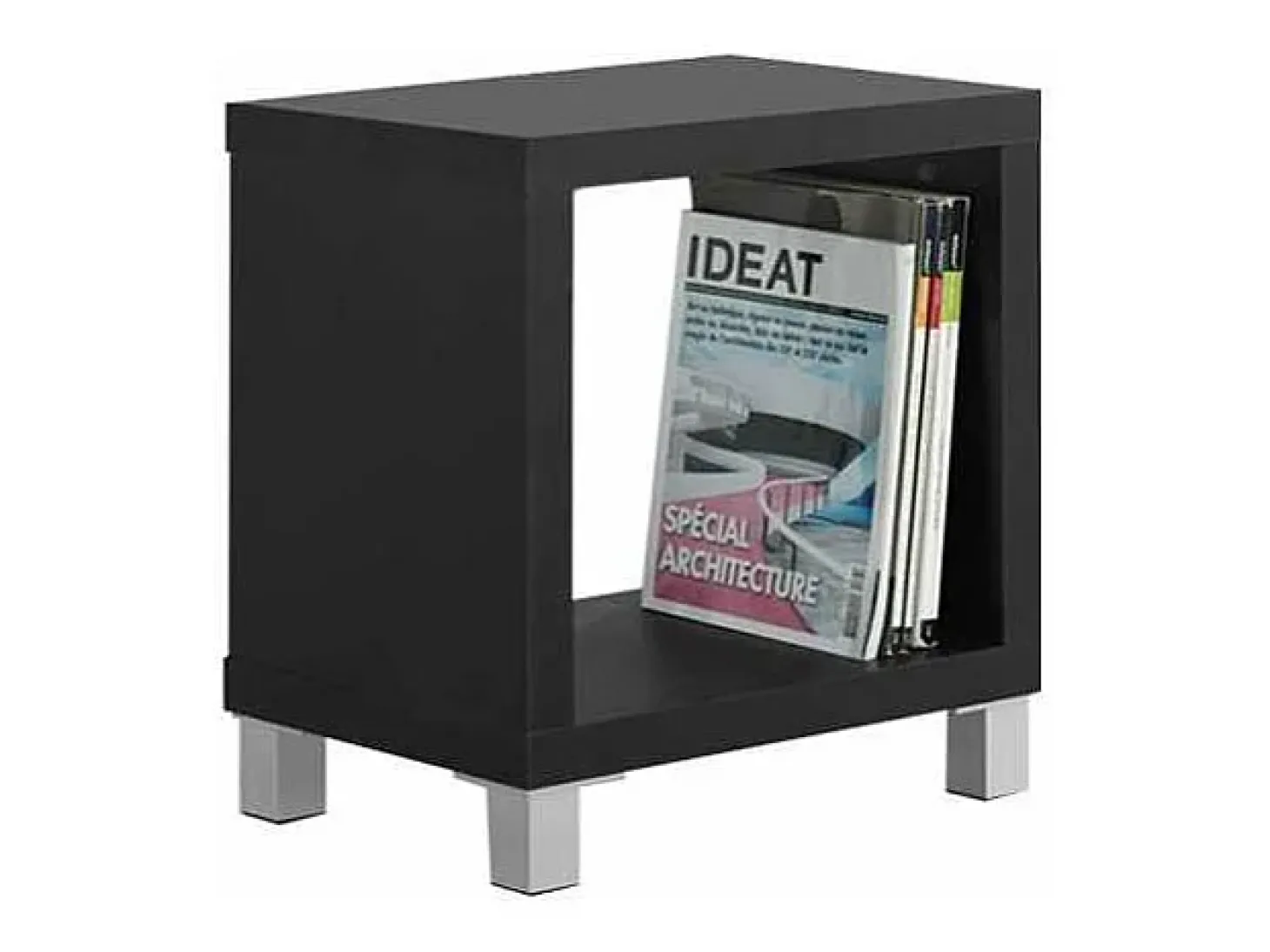 Mesita auxiliar kubox 1x1 acabado negro, 48 cm (alto) 41cm (ancho) 29 cm(fondo)